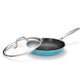 Stainless Steel Triply Teal Frypan 24 cm (1.8 Ltr) Etched Nonstick with Rivetless Stay Cool Handle + Vented Glass Lid