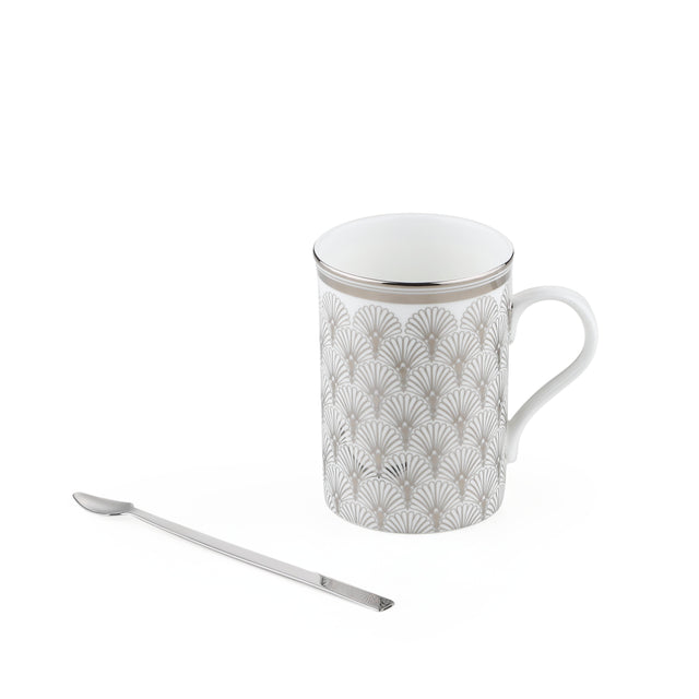 Platinum Mug with Stirrer | Set of 2