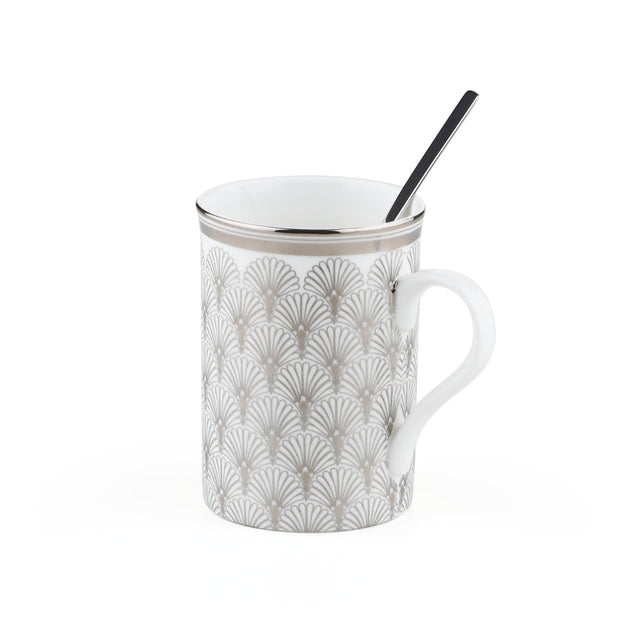 Platinum Mug with Stirrer | Set of 2