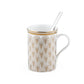 Deco Gold Mug with Stirrer | Set of 2
