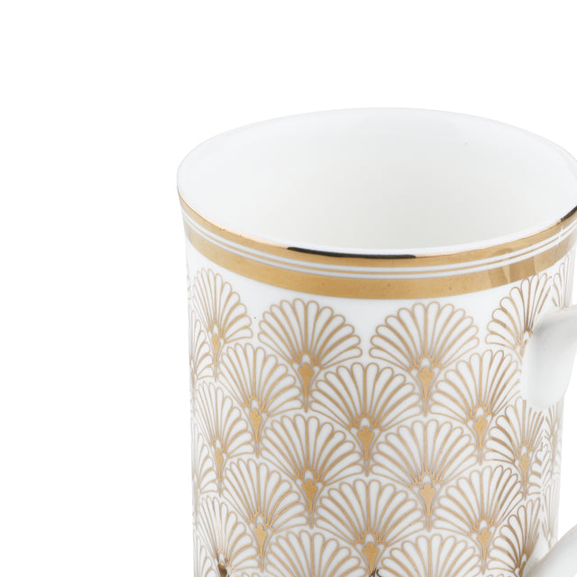 Deco Gold Mug with Stirrer Set of 2
