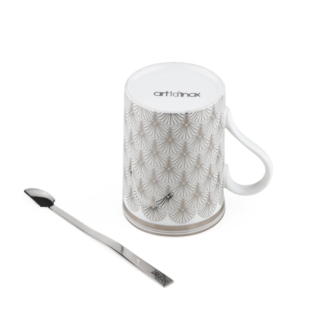 Platinum Mug with Stirrer | Set of 2