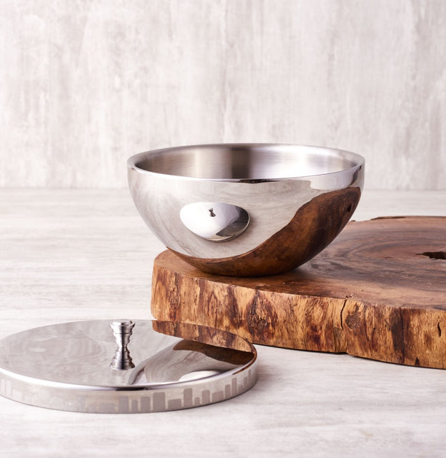 stainless steel serving bowl